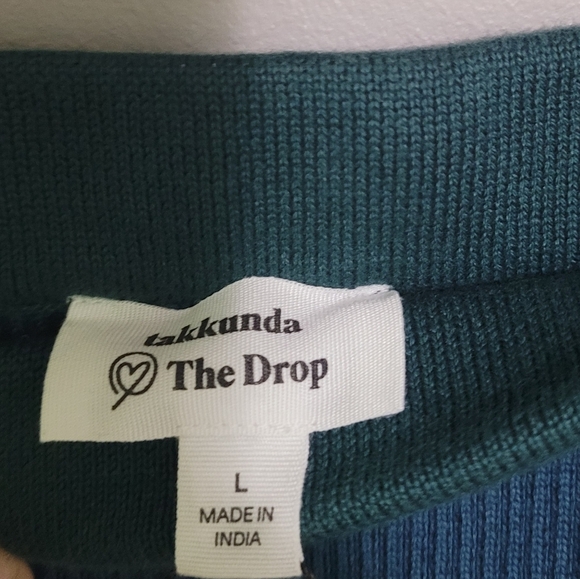 The Drop Knit Midi Skirt NWT L Sweater Color Block Fitted - Picture 7 of 8